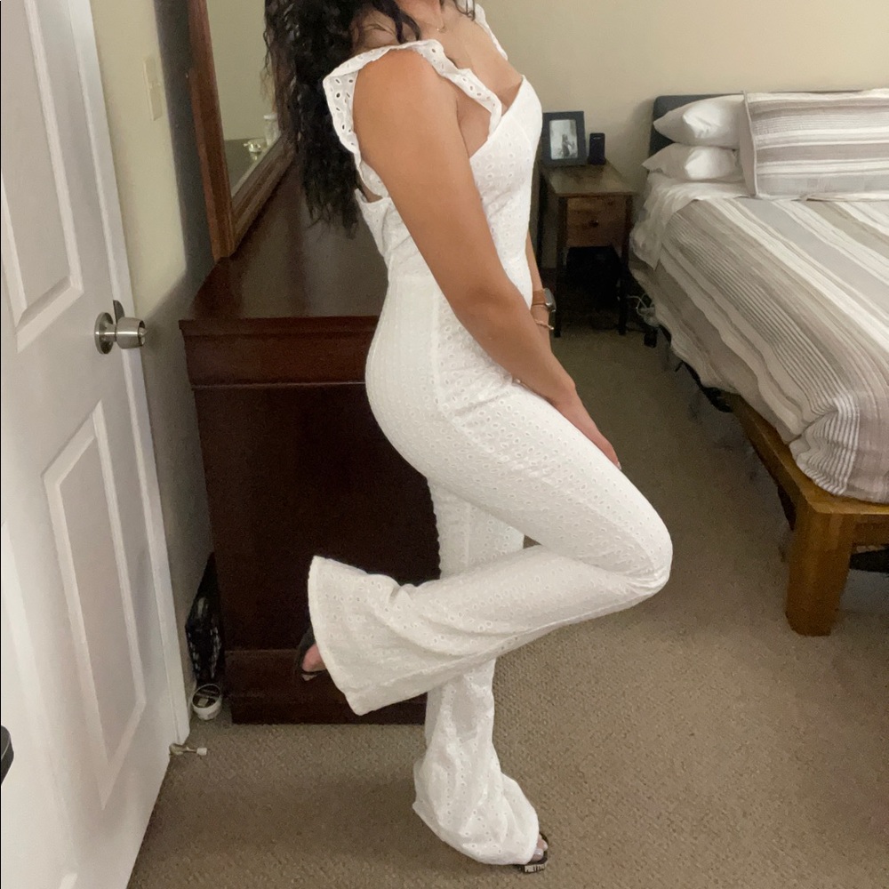 White Flared Leg Jumpsuit